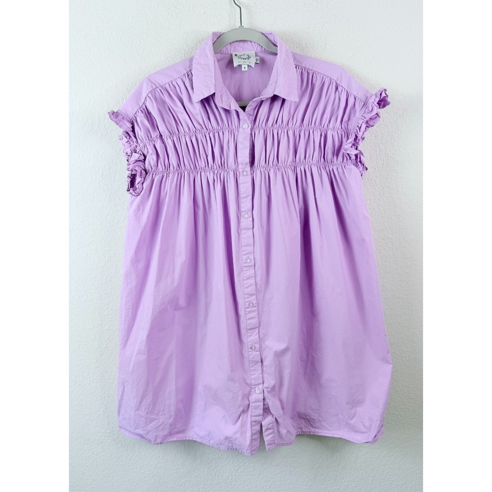 Lili Sidonio Babydoll Tunic Top Women's S Smocked Ruffle Coquette‎ Soft Girl